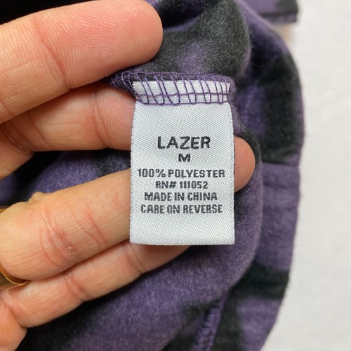 Lazer Fleece Hoodie Men's M Purple Camo Sweatshirt NWT - Picture 9 of 13
