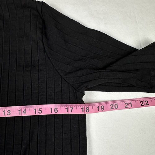 Eileen Fisher Dress Women’s Small Black Ribbed Mock Neck Tencel Stretch Casual - Picture 6 of 7