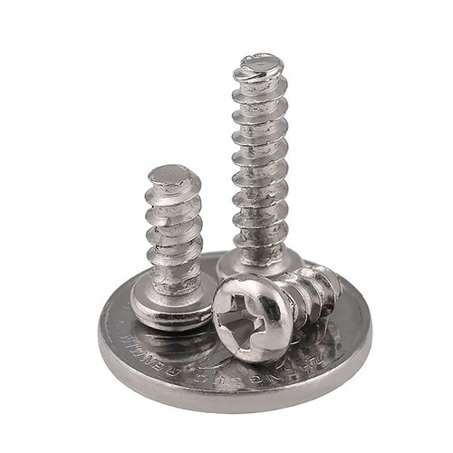 M1-M4 Carbon Steel Phillips Pan Head Self Tapping Screws Flat Tail Nickel Plated - Picture 5 of 75