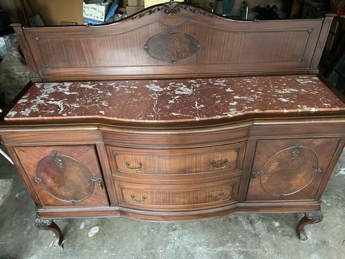 Antique Italian Marble Top Buffet (UPDATE - Keys Found) - Picture 2 of 12