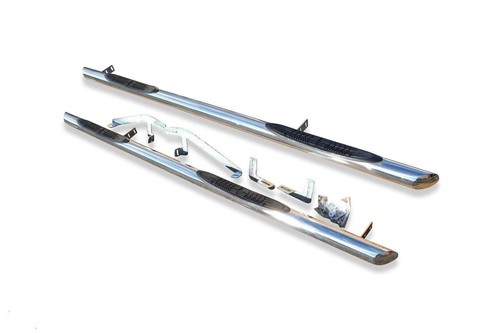 Side Bars Pair + 4 Pads For Renault Captur 2021+ 4x4 Stainless Tubes Accessory - Picture 2 of 2