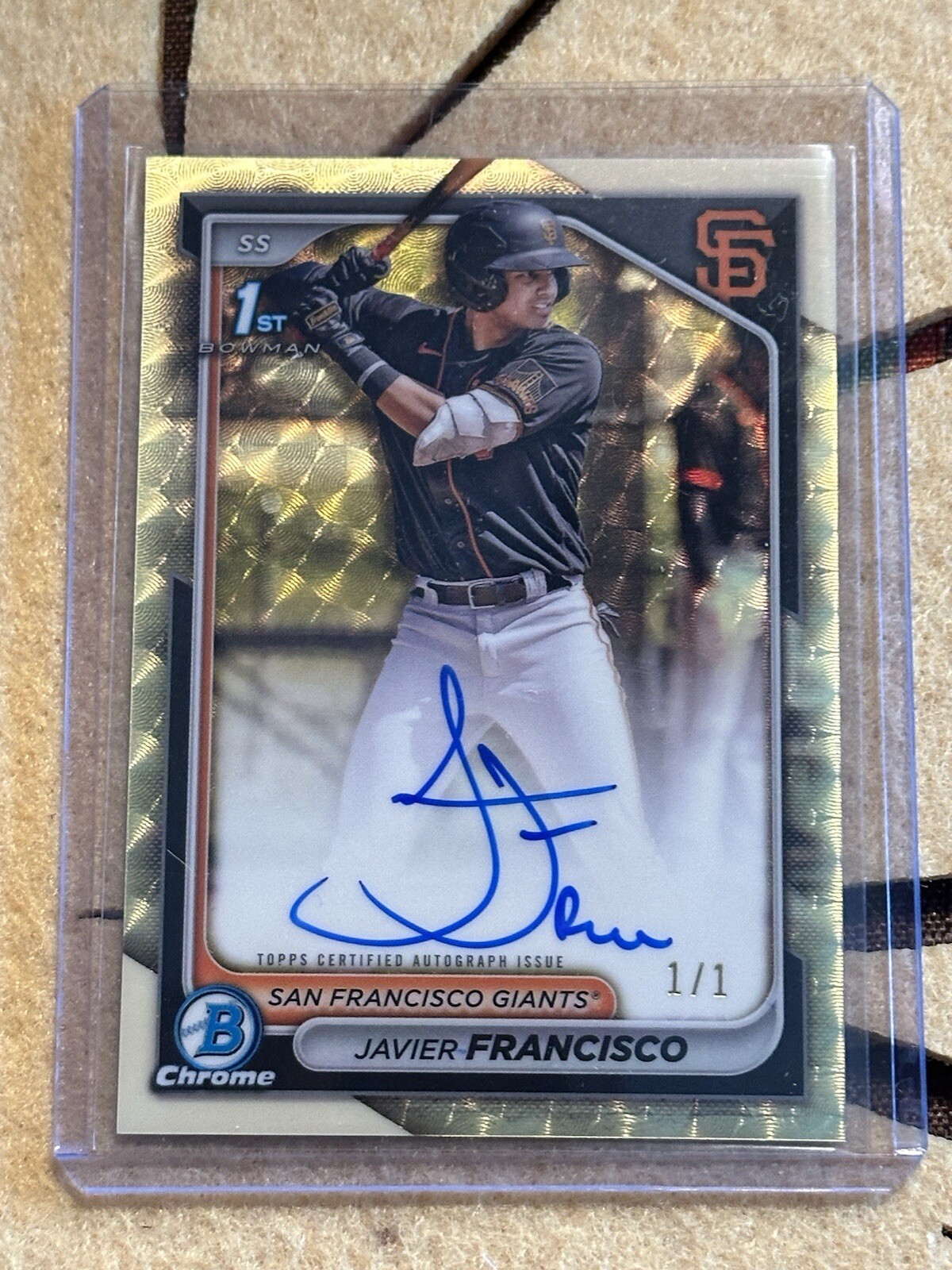 2024 Javier Francisco 1st Bowman Chrome Superfractor Auto 1/1 #CPA-JFA