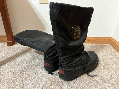 Sorel Snowlion Boots Winter Black Mid Calf Removable Lined Womens Size 9 - Picture 5 of 9
