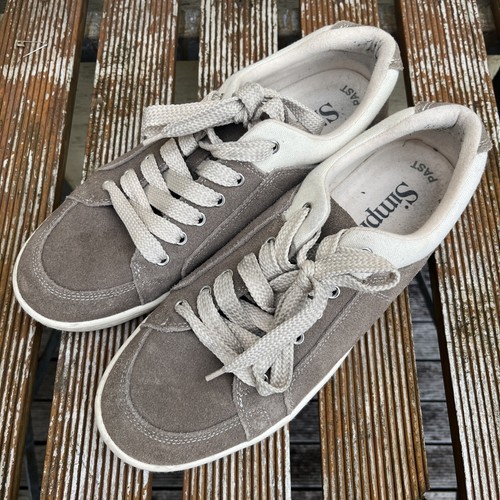 Simple OS Gray Suede Low Top Skate Shoes Sneakers M11 W13 UberSquish Y2K 90s - Picture 3 of 9
