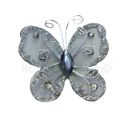 12Pcs 3" Organza Butterflies Craft Wedding Party Decoration U-Pick From 16 Color - Picture 15 of 17