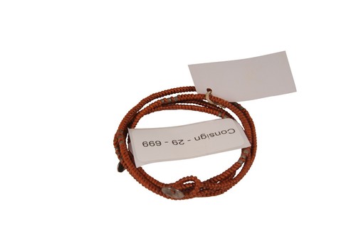 M Cohen Beaded Cord Convertible Wrap Bracelet Red .925 Silver Necklace - Picture 5 of 5