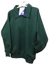 BNWT Boys or Girls Sz 16 LW Reid Bottle Green Long Sleeve Zip Neck School Jumper
