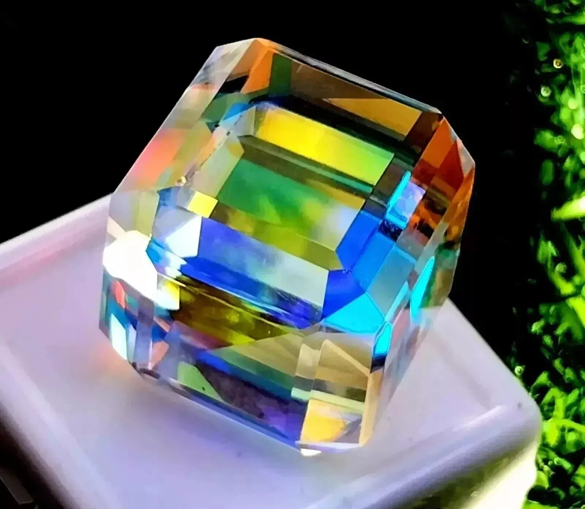 100.21 Ct+ Natural Mystic Topaz Rainbow Color Cube Certified
