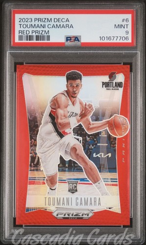 PSA 9 Toumani Camara Red /199 2023-24 Panini Prizm Deca #6 Basketball Rookie RC