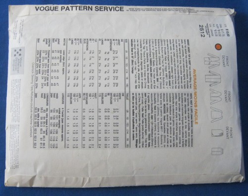 Vtg. Vogue American Designer 2512 Donna Karan Suit & Blouse Sz 8-10-12 Complete - Picture 2 of 3
