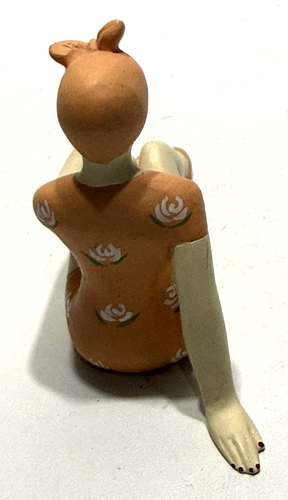 Art Deco Vintage Style Woman Bathing Orange Suit Beauty Figurine 4.75"x3.5"x2" - Picture 4 of 9