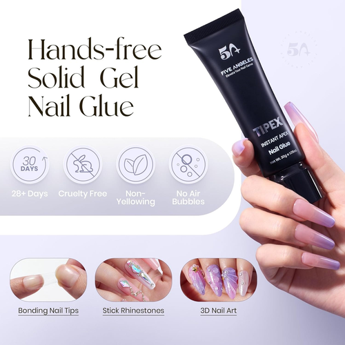 Tipex Instant Apex Gel Nail Tips Kit,500 Pieces Acrylic Full Cover Long Coffin H - Picture 6 of 12