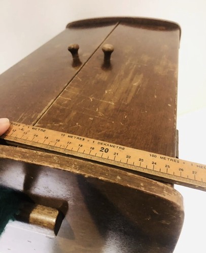 ANTIQUE DARK WOODEN SEWING STAND BOX TABLE CASE STORAGE CRAFT ART JEWELLERY AS15 - Picture 10 of 10