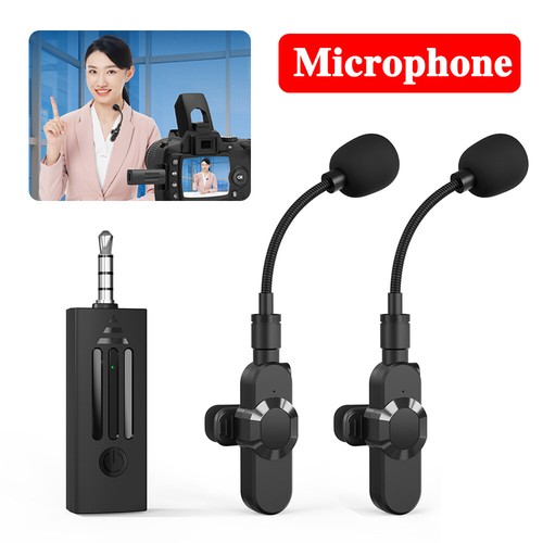 Micrófono de solapa de solapa inalámbrico de 3,5 mm para cámara réflex digital PC computadora portátil grabación - Imagen 2 de 18