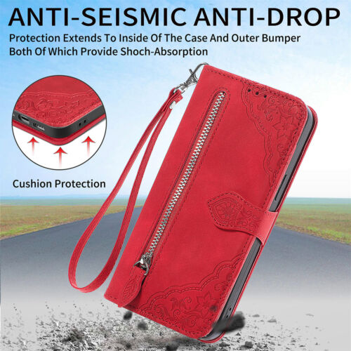 Magnetic Zipper Wallet Case Cover For Moto G Stylus 5G 2025/ Edge (2025)/G 2025 - Picture 44 of 45