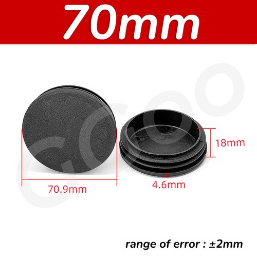 Round Plastic End Caps For Tubing Pipe Inserts Plugs Bungs Furniture Feet Black - Picture 30 of 38