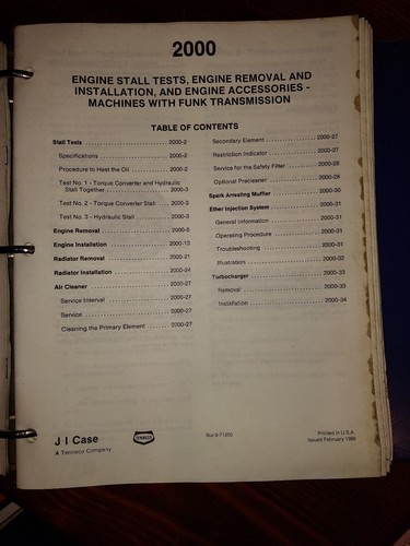 J.I CASE W11B Wheel Loader Shop Repair Service Manual 8-41910 Revision No. 3 - Picture 8 of 15