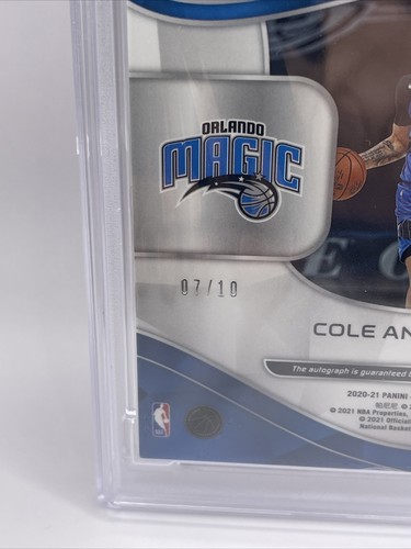 2020-21 Panini Spectra Cole Anthony Aspiring Gold Auto #ed 7/10 Rookie RC Magic - Picture 3 of 3