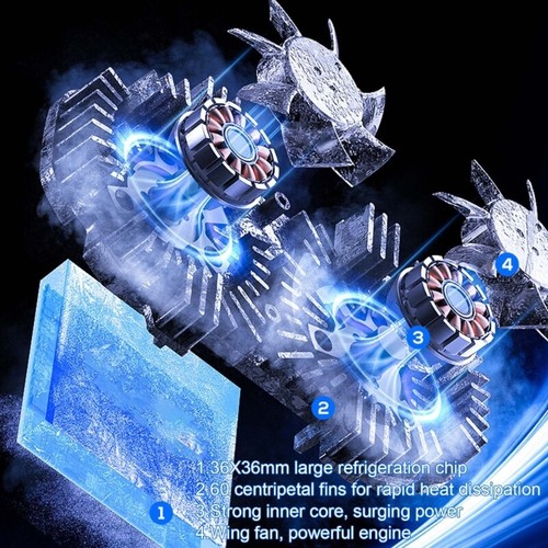 Efficient Phone Cooling System double Semiconductor Fan Color Lights for