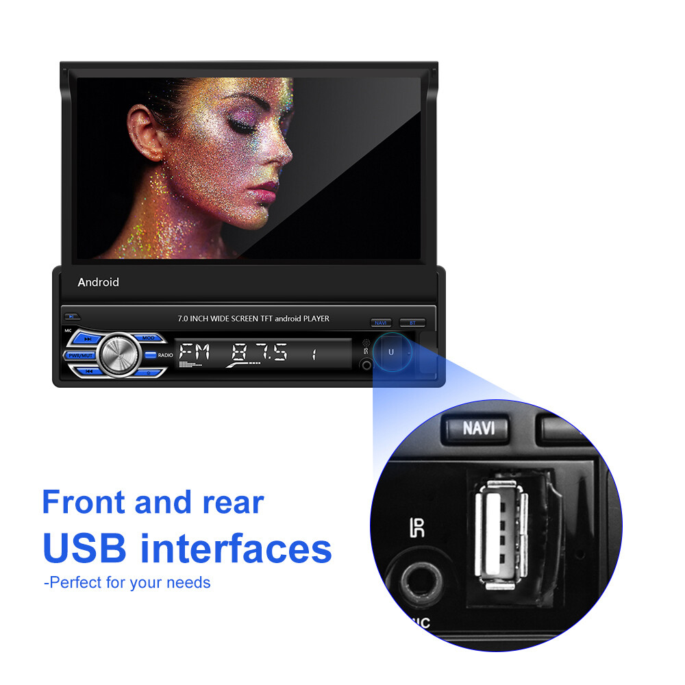 7" Android 10.0 Radio samochodowe z nawigacją GPS Nawigacja Bluetooth DAB + 1 DIN RDS FM - Zdjęcie 14 z 20