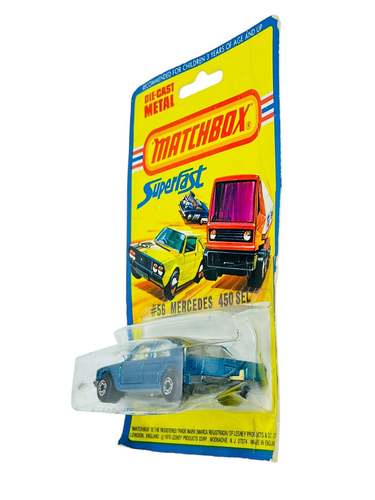 Matchbox Lesney Superfast No. 56 Blue Mercedes 450 SEL - 1976 Carded Die Cast - Picture 4 of 7
