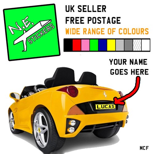 Personalised BACK kids number plate for electric BMW X5 or X6 ride on car  REAR - Picture 6 of 11