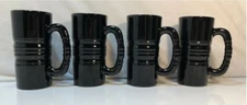 Vintage Indiana Glass Set of 4 Tiara Black Mugs/KAHLUA Tankards Circa 1975