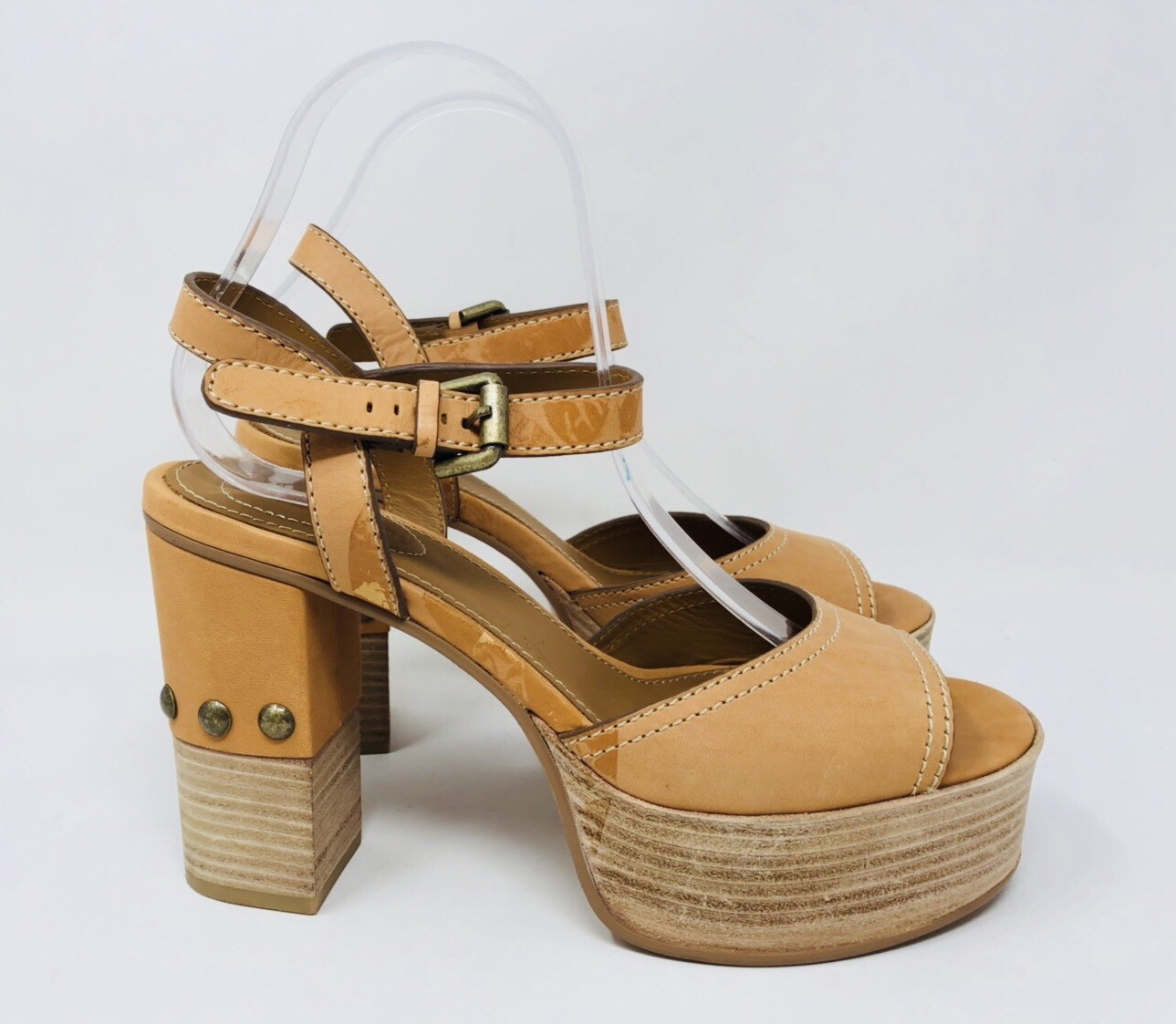 SEE BY CHLOÉ Women's Platform Peep Toe Sandals Size 40 40 40 Tan Leather 183402 SEE BY CHLOÉ Women's Platform Peep Toe Sandals Size 40 40 40 Tan Leather 183402