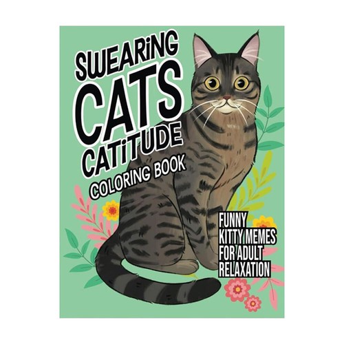 Swearing Cats Catitude Coloring Book, Cat Colouring Books for Adults KH - Picture 7 of 16