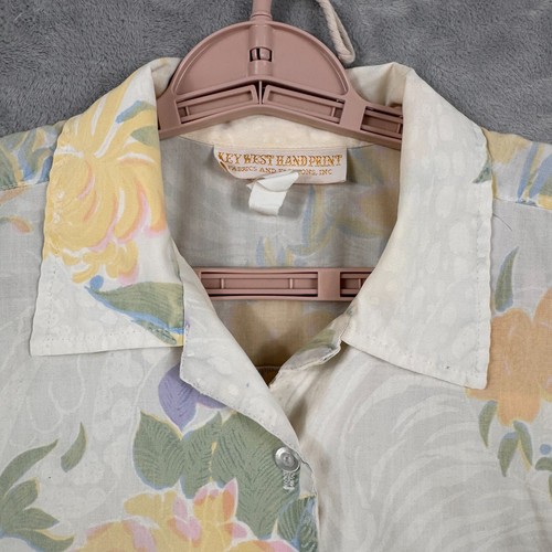 Key West Hand Print Fashions Shirt Womens XL FLoral Beach Hawaiian Button Up USA - Picture 3 of 9