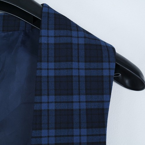 Mens Waistcoat Medium Size US 40 Vintage Blue Check ASOS Formal Dress Vest - Picture 4 of 10