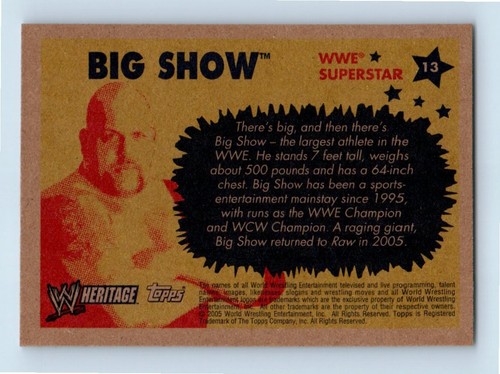 2005 Topps Heritage WWE Pick Your EX - NM Cards - Picture 45 of 159