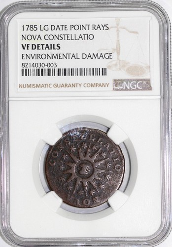 1785 Pointed Rays Large Date Nova Constellation Copper NGC VF Details Env. Dam - Picture 3 of 4