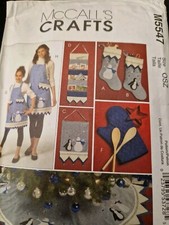 McCall's Crafts Pattern 5547 Christmas Stocking Tree Skirt Wall Deco Card Holder