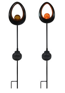 LED Solar Lampe Sockel Garten Solarlampe Gartenlampe Wegbeleuchtung Oval SO01-1