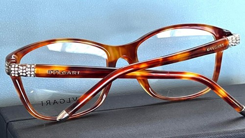 Bvlgari Italy 4070-B 503 Rechteckig Braun Havanna Brille 750 $ Neu im Karton #1 - Bild 3 von 7