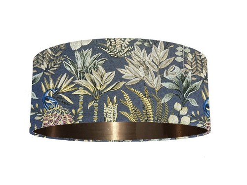 Luxurious Peacock Botanical Tapestry Fabric Lampshade *6 Brushed Linings*  - Picture 4 of 25