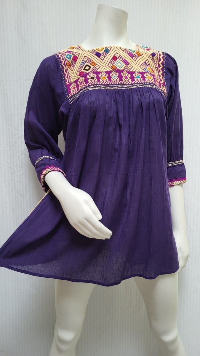 【美品】ANDRESD kana detached sleeve dress NWOT Purple San Adres Hand Woven 3/4 Sleeve Mini Dress Tunic