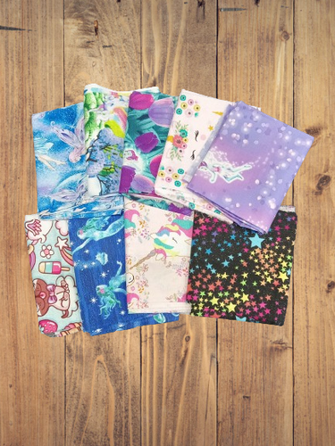 10 Fat Quarters - Assorted Fantasy Fat Quarter Bundle - Picture 1 of 2