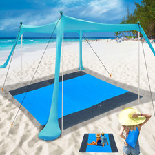 Beach Canopy Beach Tent 11X11 FT Include Beach Blanket Beach Shade Canopy UPF50+