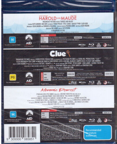 Harold and Maude Mommie Dearest Clue Cult Classics Blu-Ray NEW Faye Dunaway - Picture 2 of 2