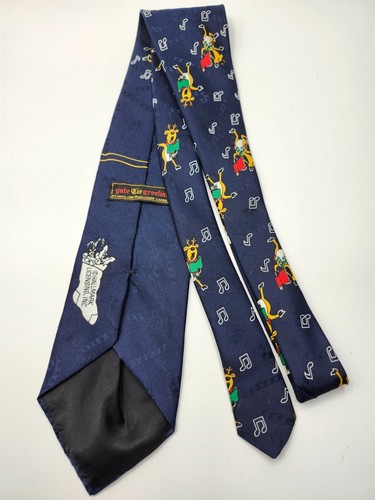 Cravatta vintage Yule Greetings Hallmark Santa Caroling cravatta 100% poliestere 58" - Foto 2 di 3