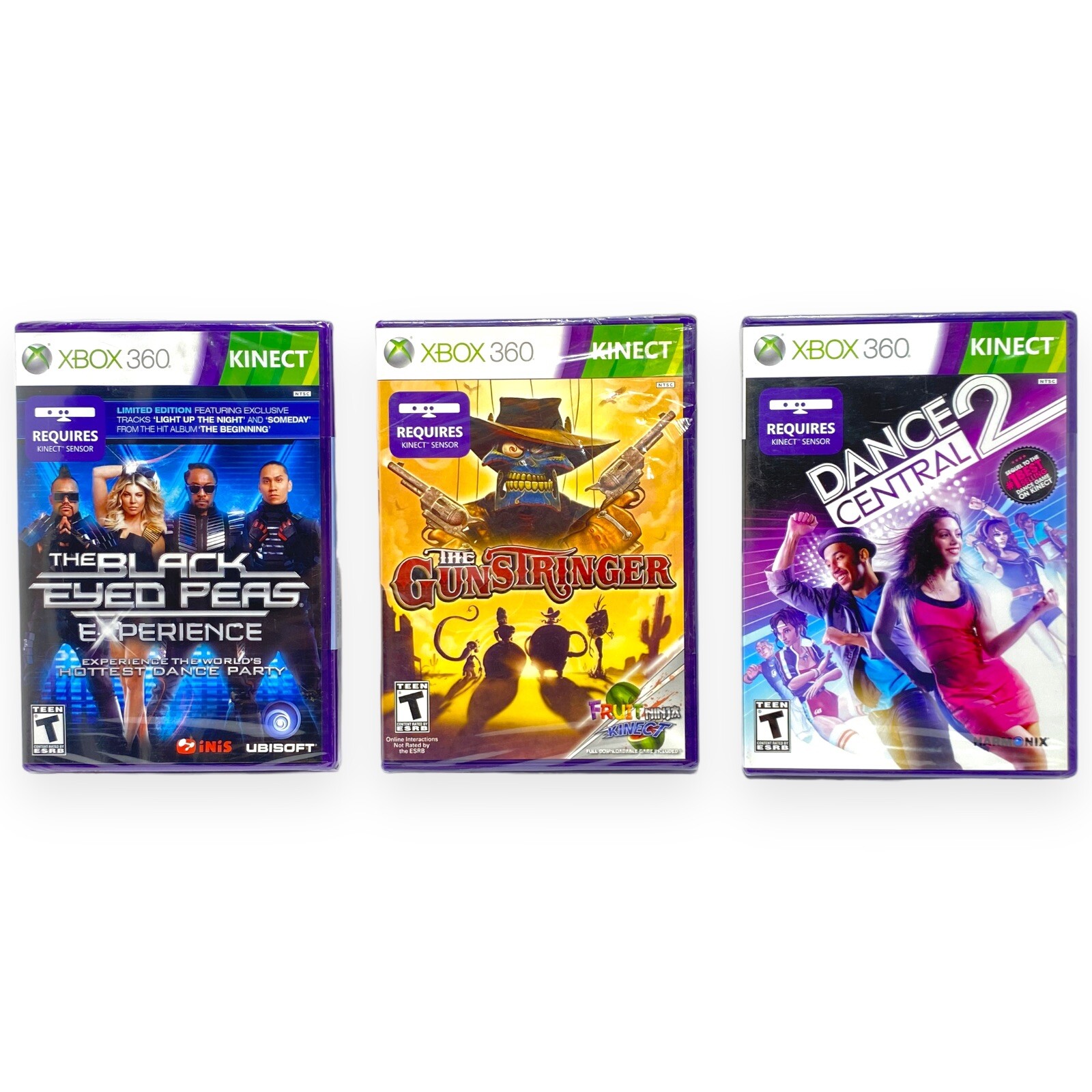 XBOX 360 KINECT - SEALED GAME LOT OF 3 - The Gun Stringer + 2 More ...