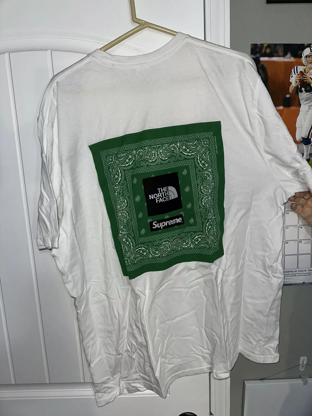 SS22 SUPREME THE NORTH FACE TNF T SHIRT BANDANA VERT BLANC XXL 2XL AUTHENTIQUE