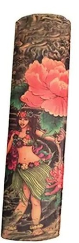 Hawaiian Luau Full Arm Tattoo Sleeve Realistic Design Printed Fabric Costume