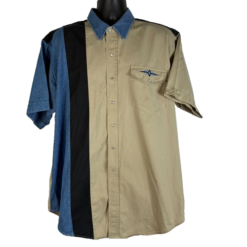 Cumberland Outfitters Shirt Mens XXL Western Pearl Snap Striped Colorblock Rodeo - Picture 2 of 15