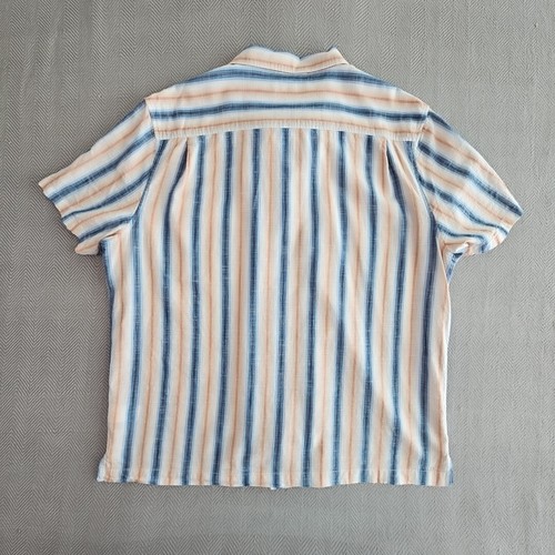 Lucky Brand Resortwear Shirt Men's XL Blue & Peach Button Down Old Money Luxe - Picture 12 of 13