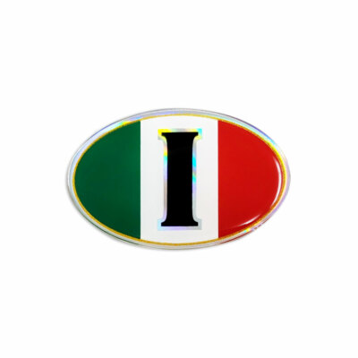 Aufkleber 3D Oval Flagge Italien HQ