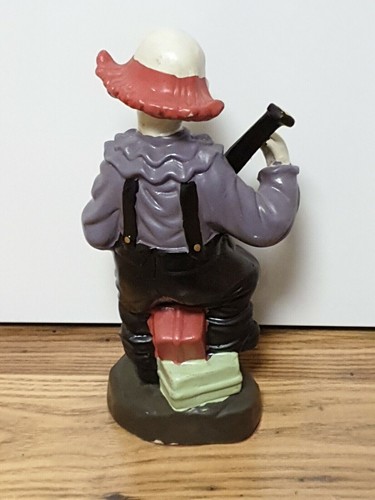 Clown mit Gitarre musizierende Clownfigur Gips oder Keramikmasse - Bild 11 von 13