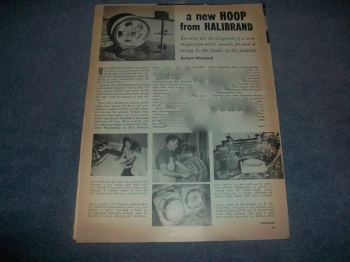 1963 Vintage Tech Info Article on Halibrand Magnesium Wheels
